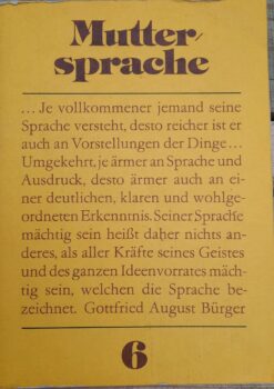 Muttersprache Kasse 6 Lehrbuch DDR 1987