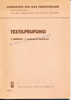 Textilprüfung 8 Lehrbriefe TU Dresden DDR