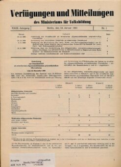 Verfügungen und Mitteilungen des Ministeriums für Volksbildung DDR Jahrgang 1980 Nr. 1 bis 7