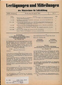 Verfügungen und Mitteilungen des Ministeriums für Volksbildung DDR Jahrgang 1982 Nr. 2-8 / ohne 7