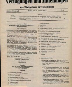 Verfügungen und Mitteilungen des Ministeriums für Volksbildung DDR Jahrgang 1984 Nr. 1-8