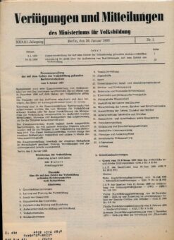 Verfügungen und Mitteilungen des Ministeriums für Volksbildung DDR Jahrgang 1984 Nr. 1-8