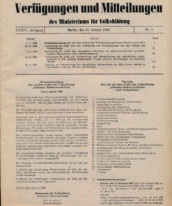 Verfügungen und Mitteilungen des Ministeriums für Volksbildung DDR Jahrgang 1985 Nr. 1-8