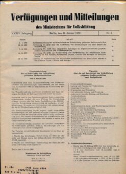 Verfügungen und Mitteilungen des Ministeriums für Volksbildung DDR Jahrgang 1985 Nr. 1-8