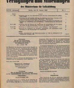 Verfügungen und Mitteilungen des Ministeriums für Volksbildung DDR Jahrgang 1989 Nr. 1 bis 6