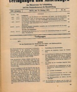 Verfügungen und Mitteilungen des Ministeriums für Volksbildung DDR Jahrgang 1971 Nr. 19 bis 22