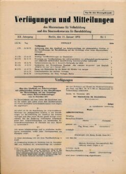 Verfügungen und Mitteilungen des Ministeriums für Volksbildung DDR Jahrgang 1972 Nr. 1 bis 21