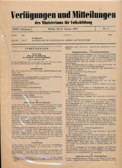 Verfügungen und Mitteilungen des Ministeriums für Volksbildung DDR Jahrgang 1975 Nr. 1 bis 15
