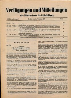Verfügungen und Mitteilungen des Ministeriums für Volksbildung DDR Jahrgang 1977 Nr. 2 bis 9