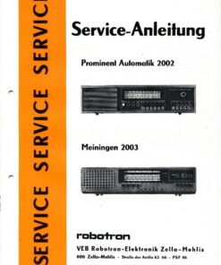 Robotron Prominent Automatic 2002 Meiningen 2003 Service Anleitung