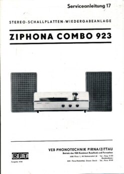 Ziphona Combo 923 Schallplattenspieler Service Anleitung