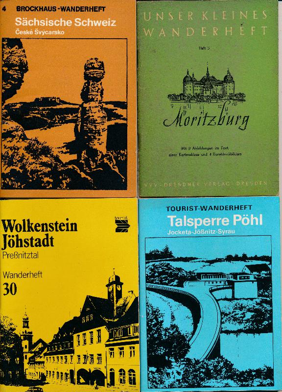 Konvolut Wanderhefte DDR Wolkenstein Jöhstadt – Talsperre Pöhl – Moritzburg – Pillnitz – Sächsische Schweiz