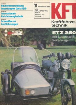 KFT Kraftfahrzeugtechnik 1983 Heft 11 ETZ 250 mit Seitenwagen