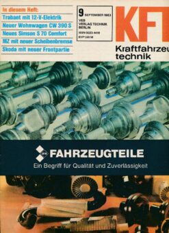 KFT Kraftfahrzeugtechnik 1983 Heft 9 DDR Zeitschrift Fahrzeugteile