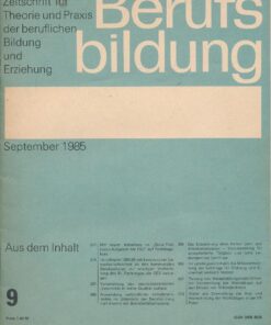 Berufsbildung Zeitschrift DDR 1985 Heft 9
