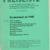 Preisliste Briefmarken Deutschland ab 1945