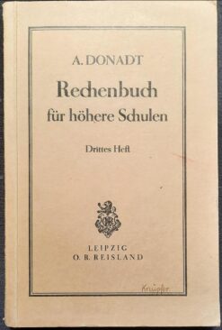 Rechenbuch für höhere Schulen Lehrbuch 1932