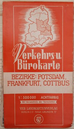 Verkehrs-u Bürokarte Potsdam, Frankfurt, Cottbus DDR