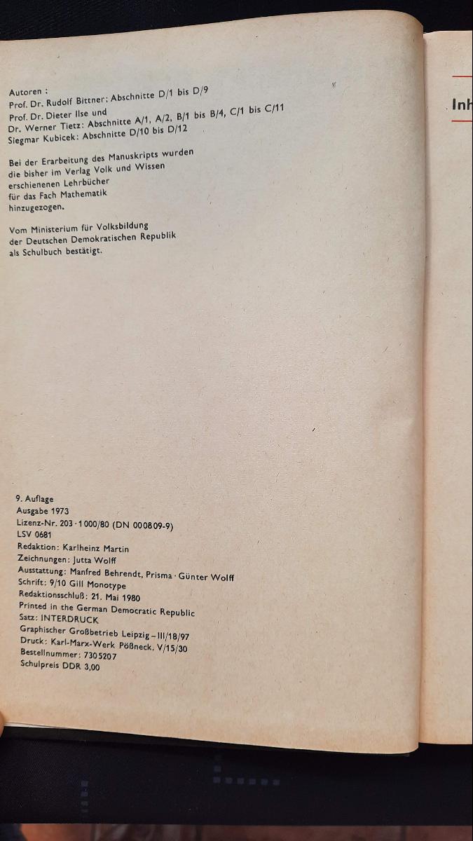 Mathematik in Übersichten Lehrbuch DDR 1981 – Bild 3
