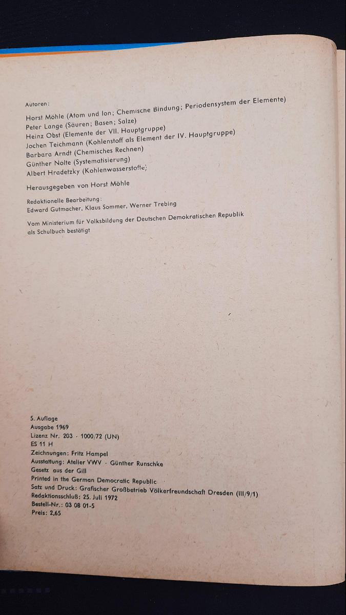 CHEMIE Lehrbuch für Klasse 8 Lehrbuch DDR 1973 – Bild 3