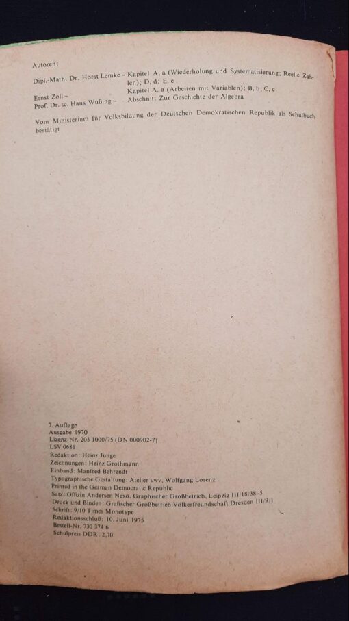 Mathematik 9 Lehrbuch DDR 1976 – Bild 3