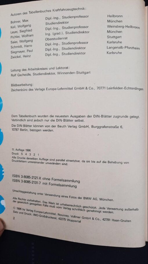 Tabellenbuch Kraftfahrzeugtechnik 1996 – Bild 3