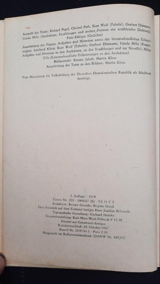 UNSER LESEBUCH Klasse 7 Lehrbuch DDR 1968 – Bild 3