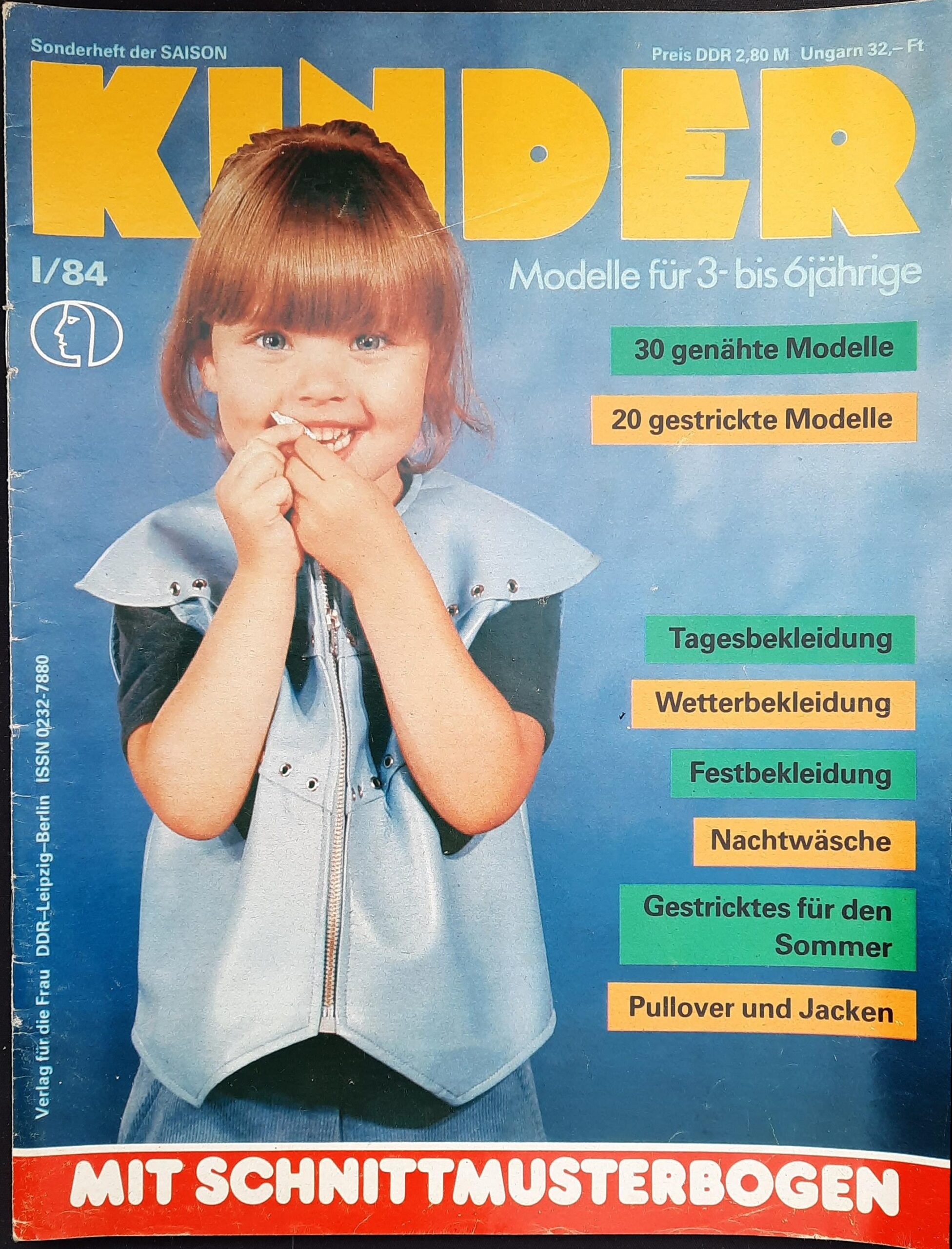Kinder Mode Heft 1 1984 DDR Schnittmuster