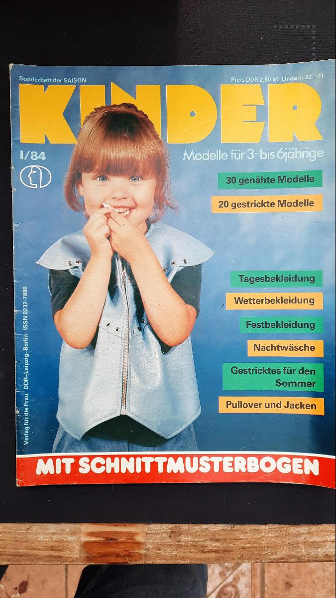 KINDER 1 1984 Modelle für 3-bis 6jährige Mode Zeitschrift DDR mit Schnittmusterbogen
