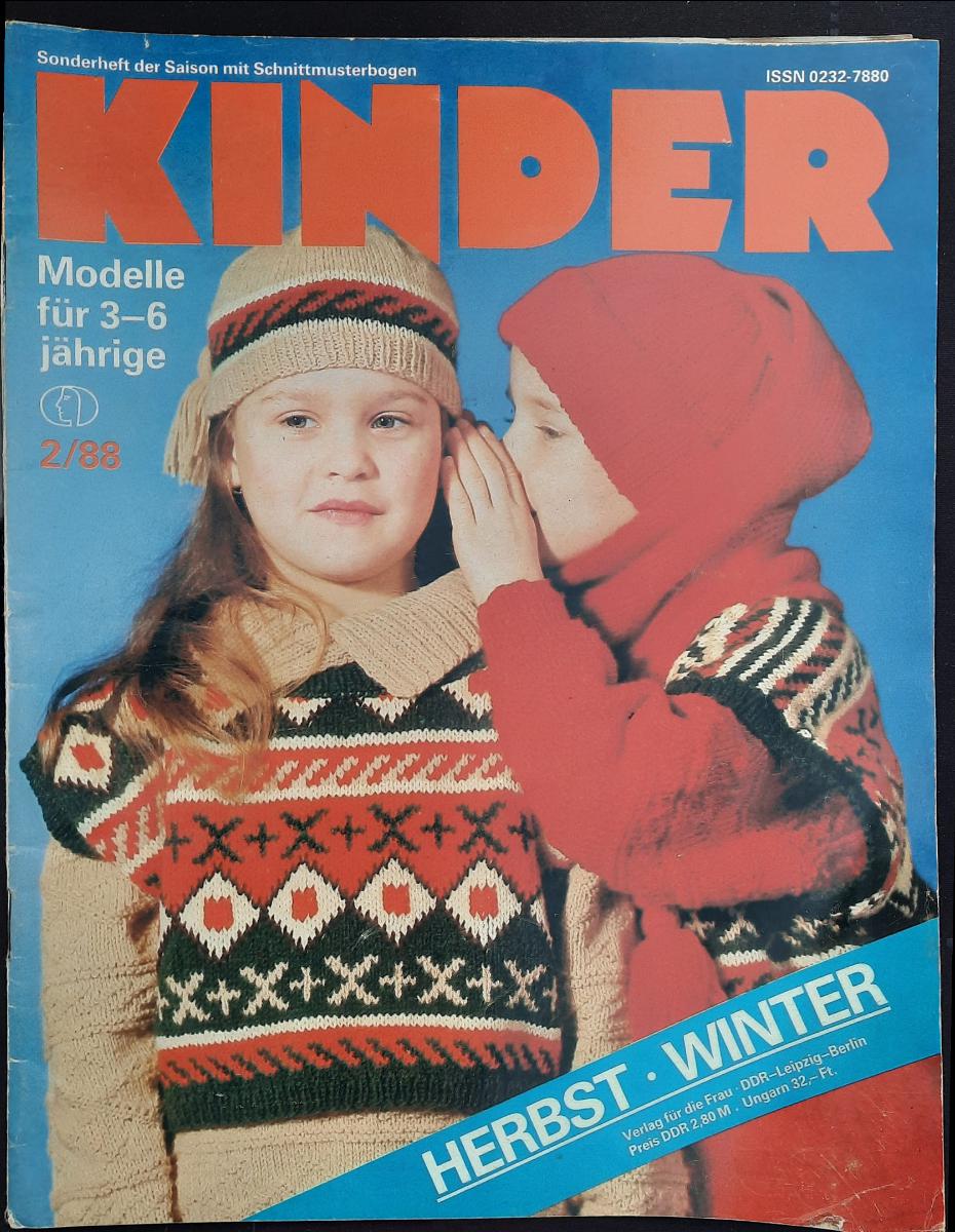 Kinder Heft 2 1988 Sonderheft der Saison Mode Zeitschrift DDR mit Schnittmusterbogen