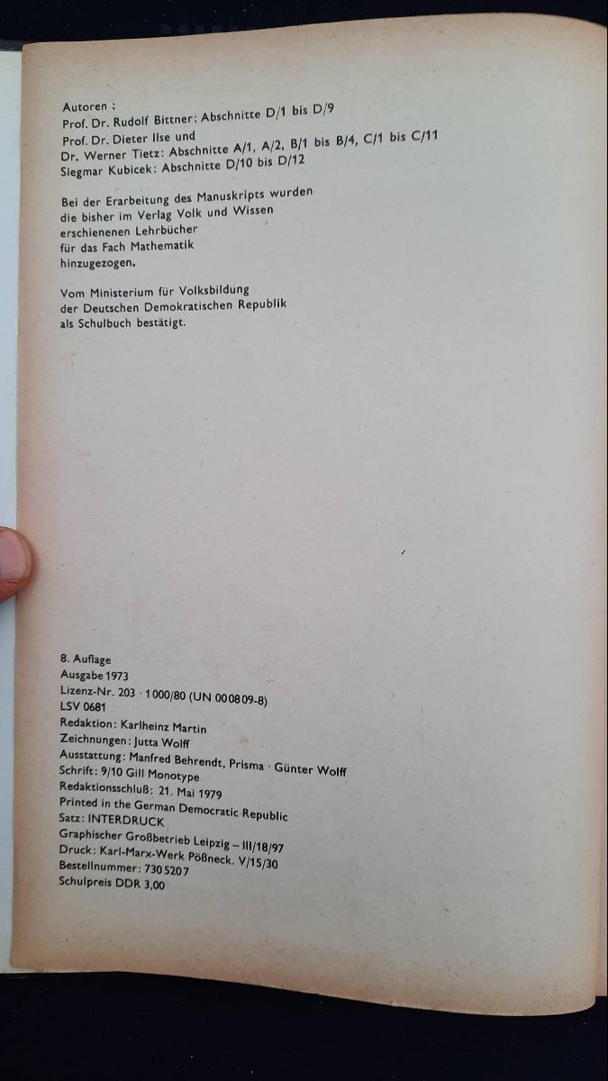 Mathematik in Übersichten Lehrbuch DDR – Bild 3