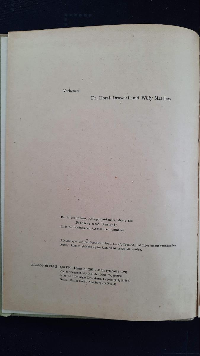 LEHRBUCH DER BIOLOGIE Lehrbuch DDR 1958 – Bild 3