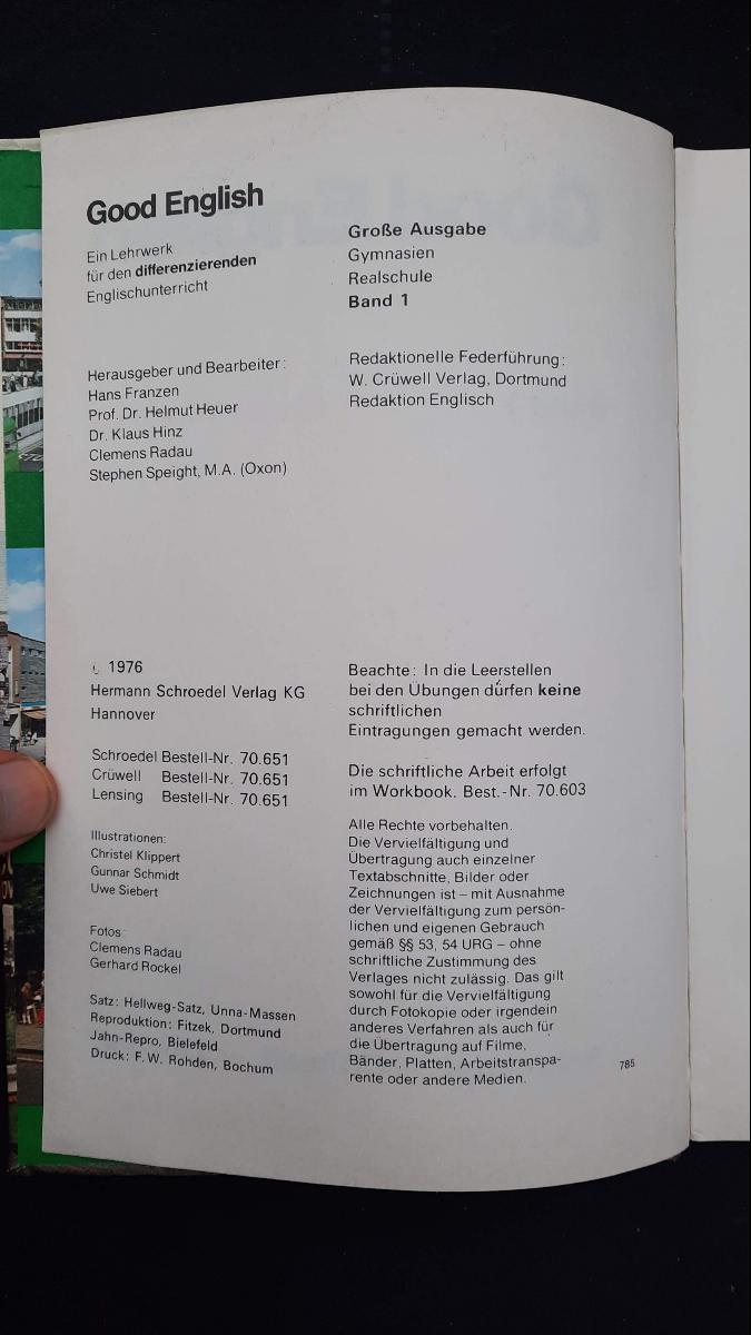 Good English Band 1 Gymnasien, Realschule (für den differenzierenden Englischunterricht) Lehrbuch DDR 1976 – Bild 3