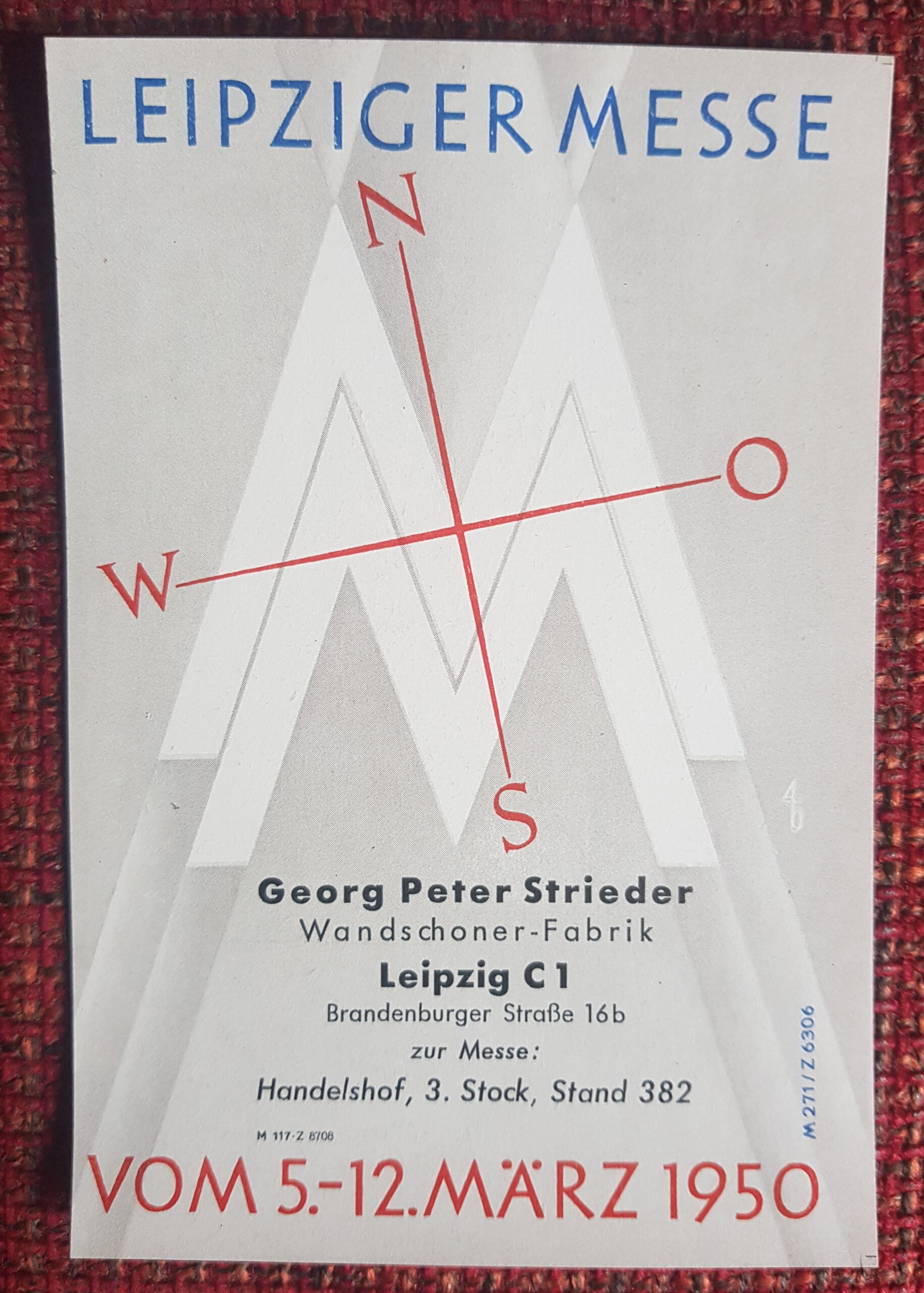 LEIPZIGER MESSE vom 5.-12.März 1950 Informationsblatt SAMMLERRARITÄT !!