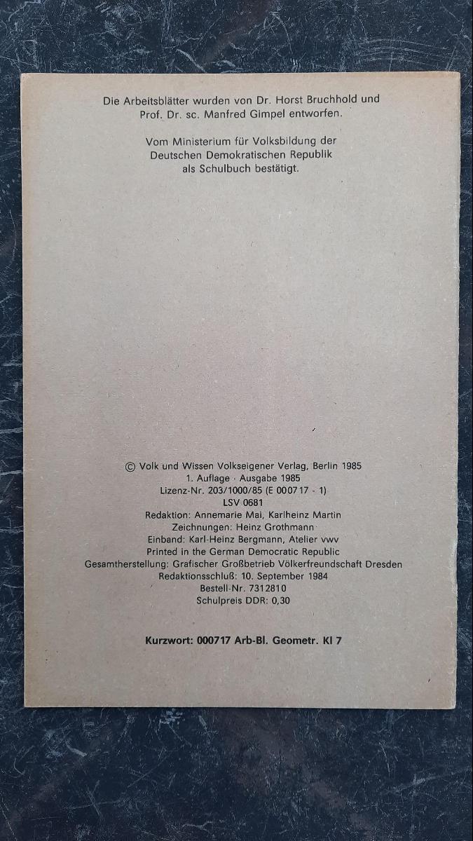 Darstellende Geometrie Arbeitsheft DDR Klasse 7 1985 – Bild 3