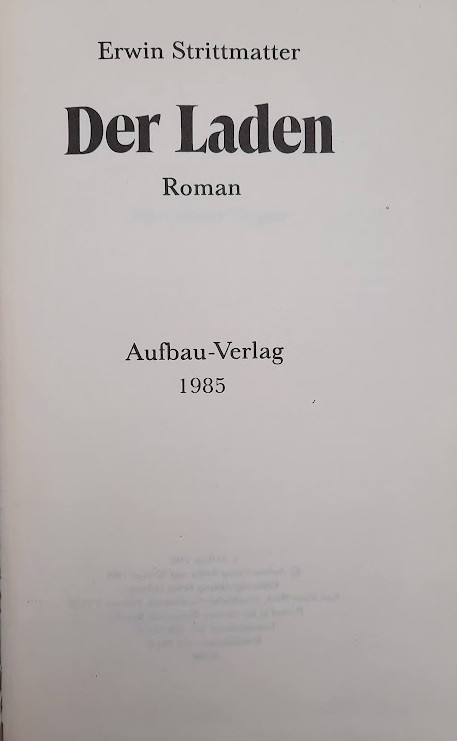 Der Laden (Band 1) Erwin Strittmatter