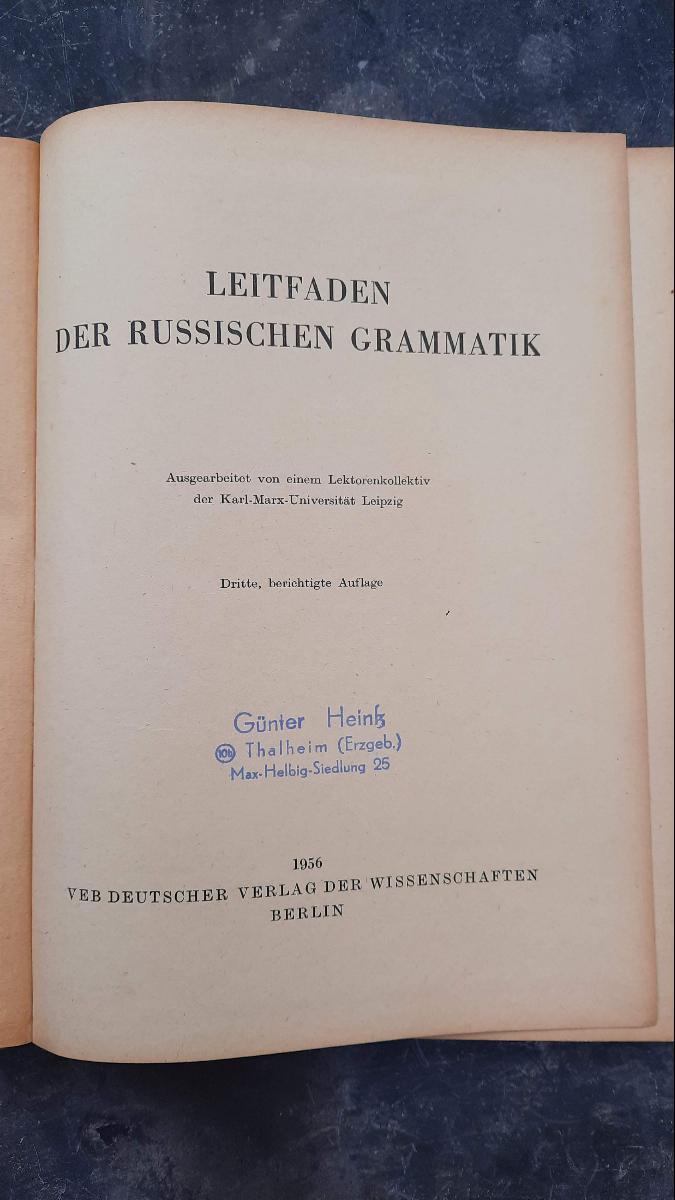 LEITFADEN DER RUSSISCHEN GRAMMATIK Lehrbuch DDR 1956 – Bild 2