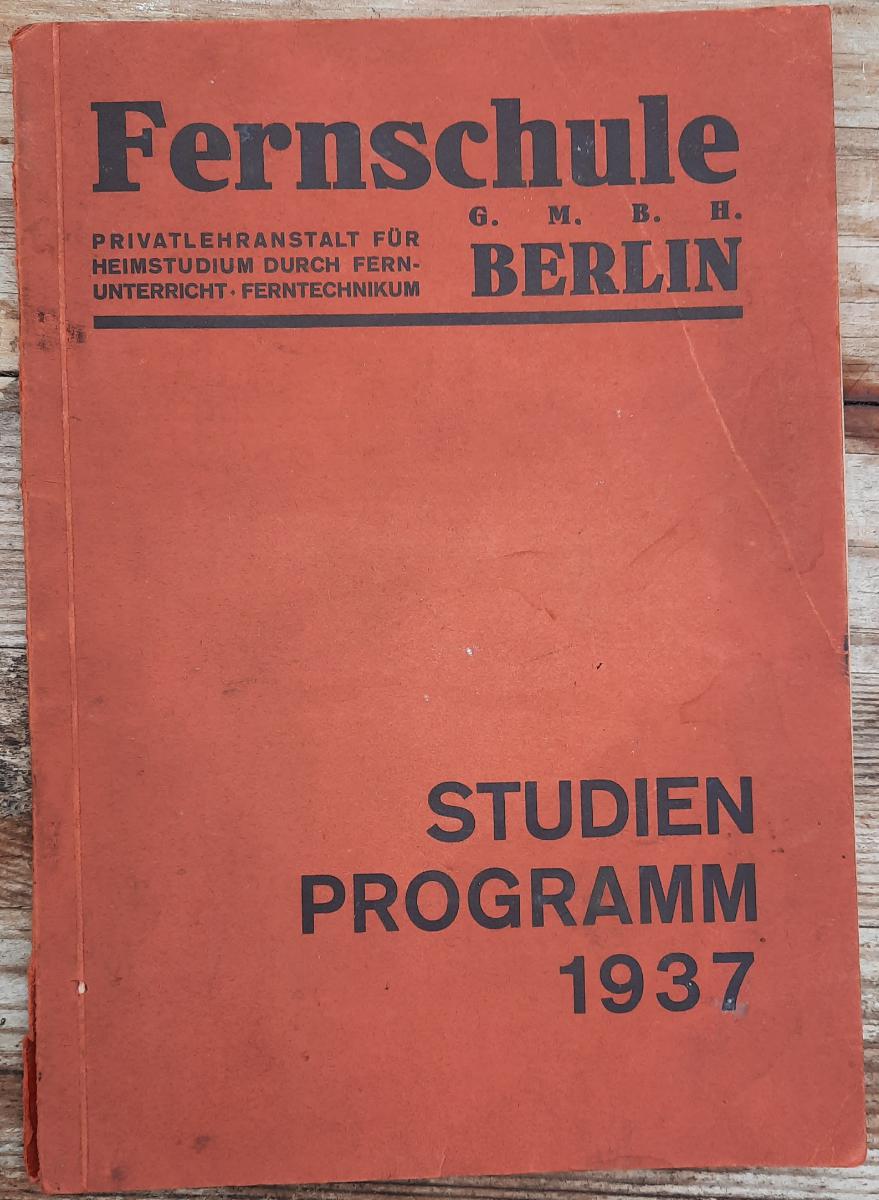 Studienprogramm  Fernschüler 1937