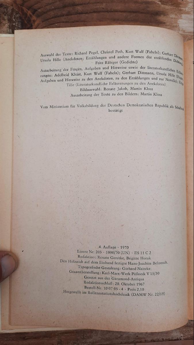 UNSER LESEBUCH Klasse 7 Lehrbuch DDR – Bild 3